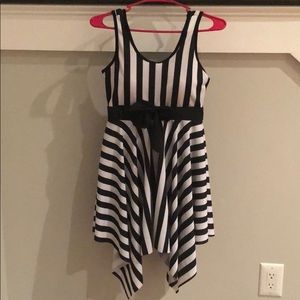 Black n white striped bathing suit dress